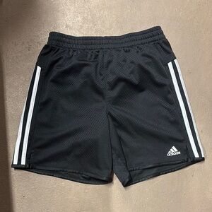 Adidas Black and White Athletic Shorts with Elastic Waistband